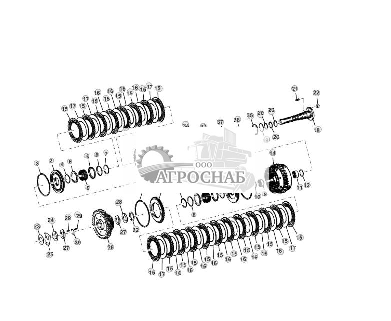 Узел муфты, муфты переднего хода и первой передачи - ST725523 44.jpg
